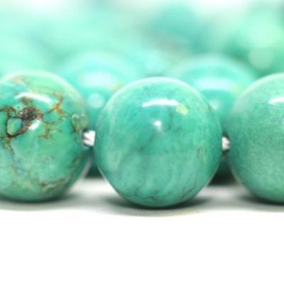 Lot de 36 perles de Howlite turquoise 10mm sur fil