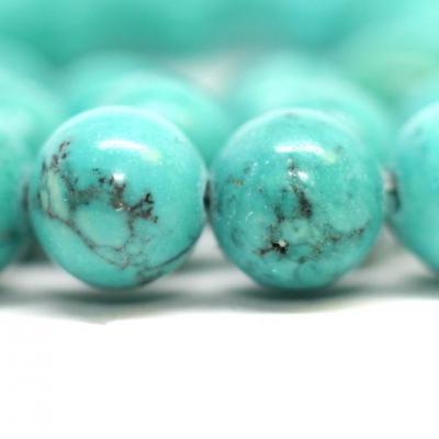 Lot de 30 perles de Howlite turquoise 6mm sur fil