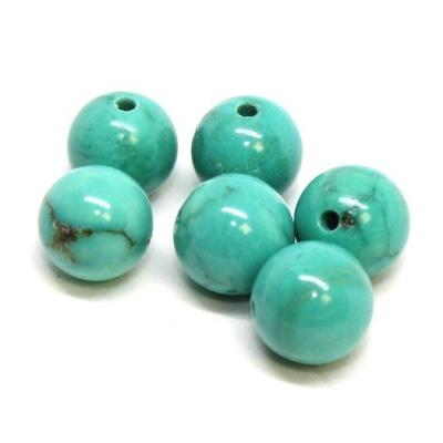 Lot de 6 perles de Howlite turquoise 8mm