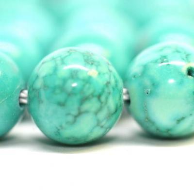 Lot de 46 perles de Howlite turquoise 8mm sur fil