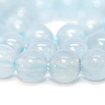 Lot de 80 perles Aigue-marine Bleu pâle Grade A+ 4mm sur fil