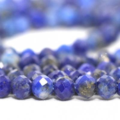 Lot d'environ 200 perles Lapis Lazuli facetté 2mm sur fil