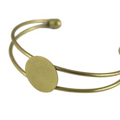 Base bracelet jonc plateau couleur Bronze pour cabochon 20mm